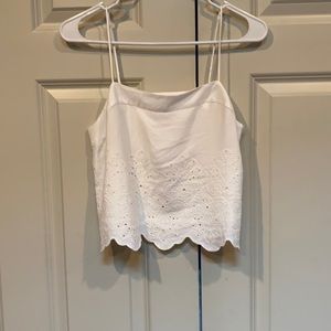 Eyelet scalloped cami